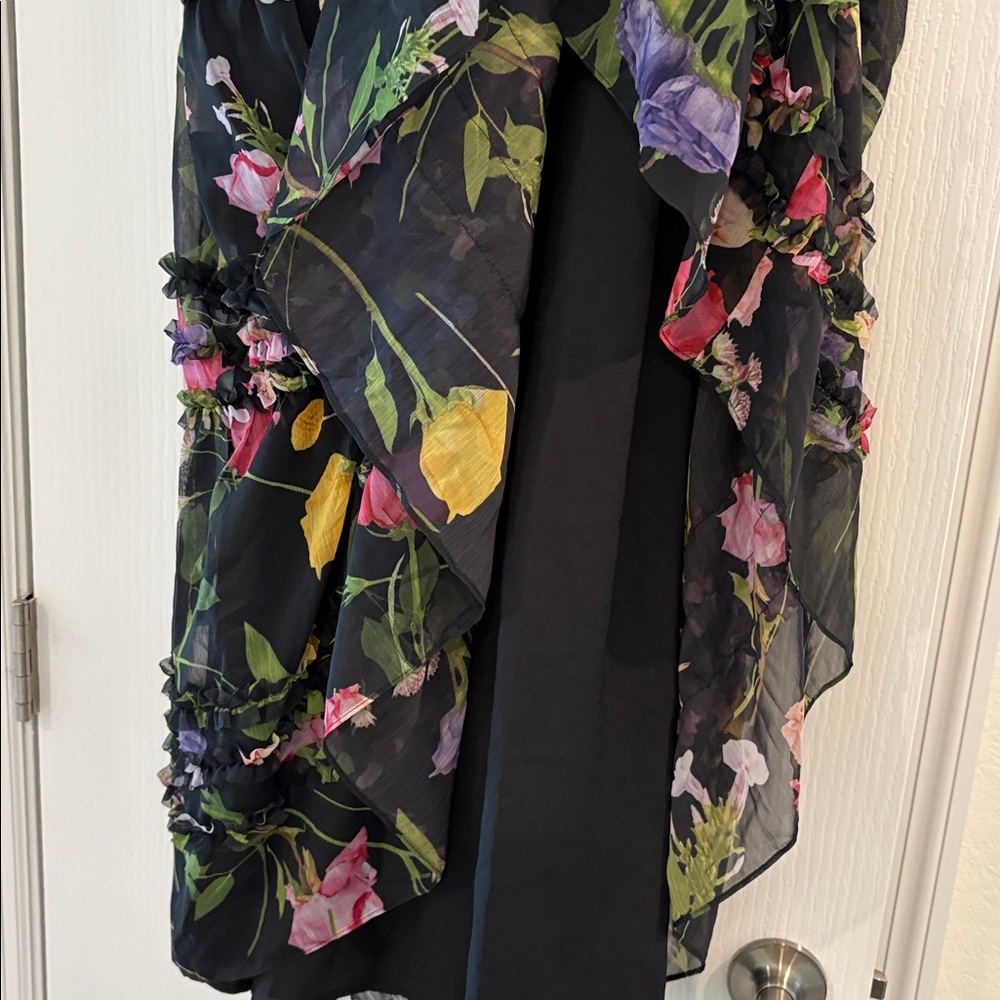 Ted Baker London $295 NWT Floral Ruffle Tiered Chiffon Skirt Size 3. - Picture 7 of 16